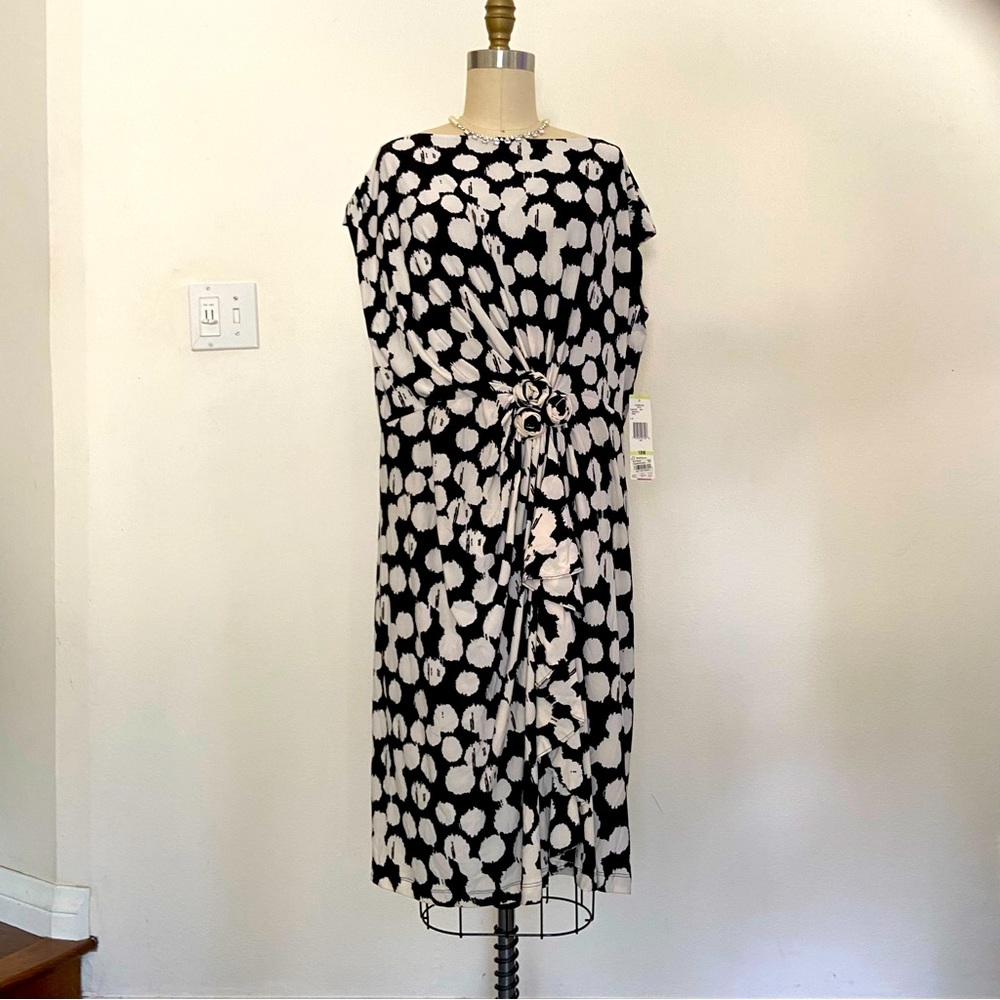 Jones New York Black/Ivory Dress (Lined)